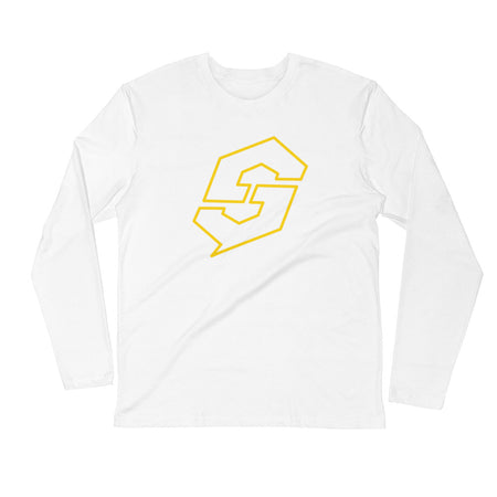 Gold Logo Fitted Long Sleeve - Stinger Fitness