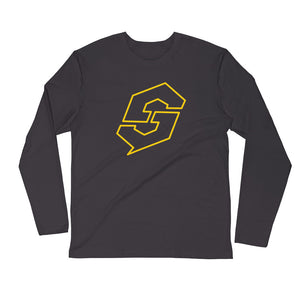 Gold Logo Fitted Long Sleeve - Stinger Fitness